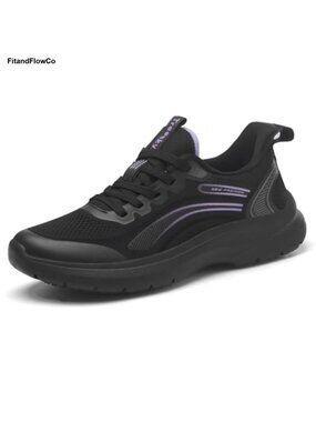 Slip-Resistant Work Sneakers Breathable Knit Lace-Up